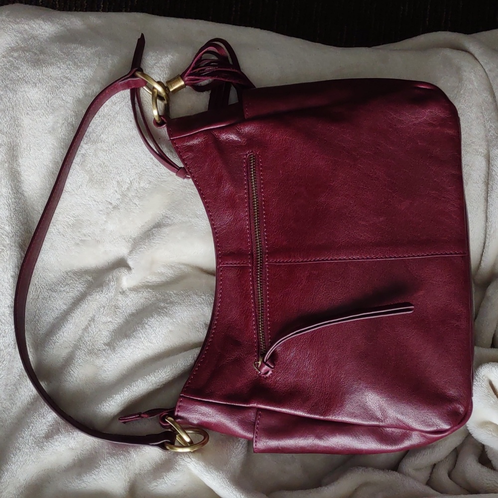 ECOTORIE BLEU REAL LEATHER / BURGANDY PLUM COLOR HANDBAG, SHOULDER BAG MSRP $480